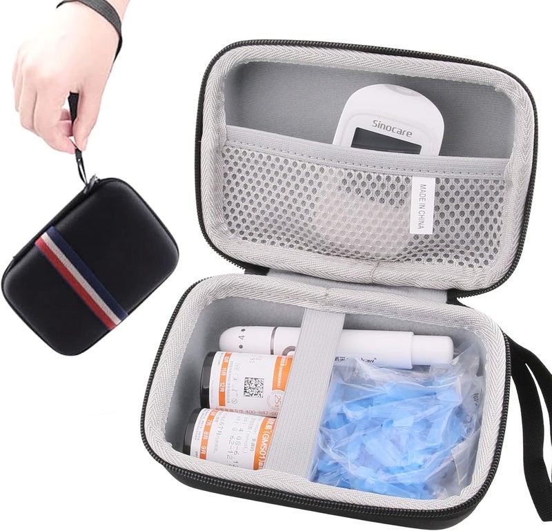 WAIYUCN Hard EVA Carrying Case for Care TouchAccuChekKETO MOJOCareSens Blood Glucose Monitor Kit  Diabetes Testing Kit CaseOnly Case large - Image 1