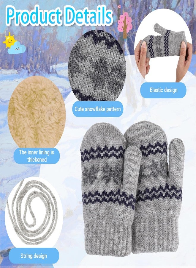 OVOY Toddler-Knit-Mittens Gloves for Kids 0-2 Years Boys & Girls - Winter Warm Fleece Lining with Anti-Loss String Gloves - Image 3