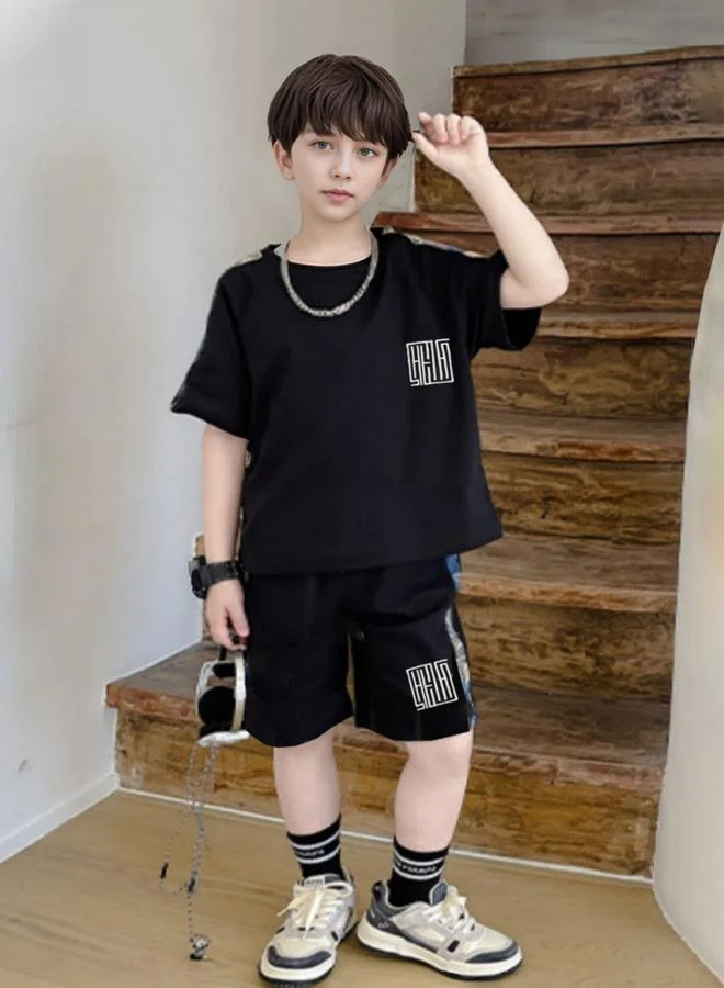 Take Two Boys Graphic Print T-Shirt and Shorts Set
