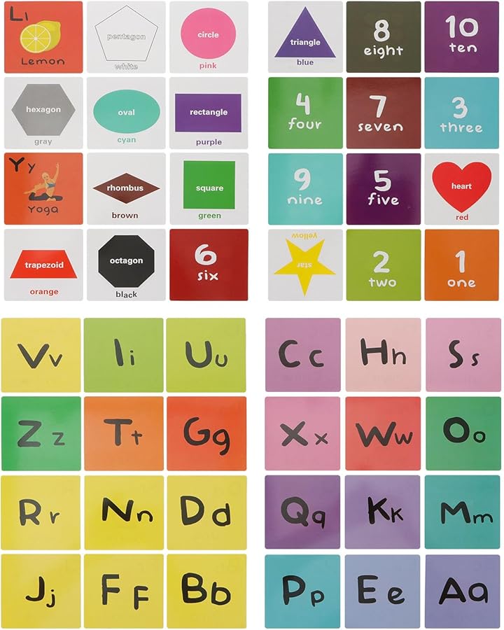 بطاقات تعليمية للأحرف والأرقام والأشكال للتعليم المبكر في مرحلة ما قبل المدرسة والتعليم المنزلي - Image 1