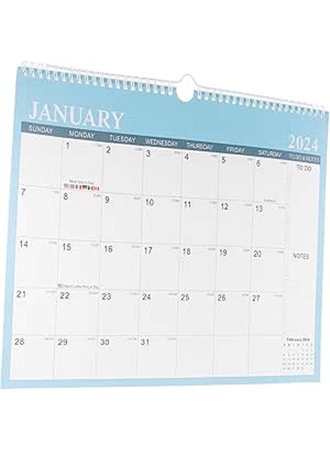 Monthly Wall Calendar Blue Hanging Desk Calendar With Appointment Notes - Image 1