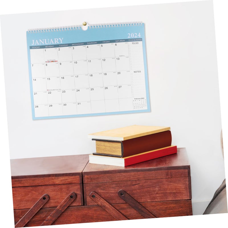 Monthly Wall Calendar Blue Hanging Desk Calendar With Appointment Notes - Image 4