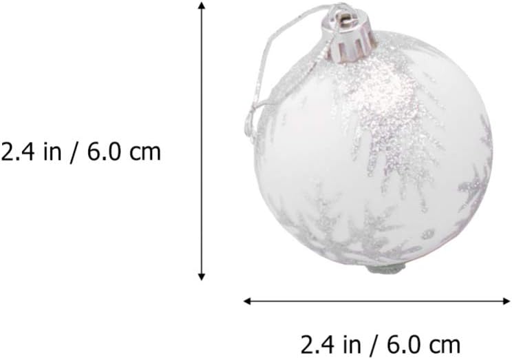 klarako Christmas Ball Ornaments Shatterproof Xmas Ball Hanging Decoration For Holiday Tree 24Pcs (Silver White) - Image 2