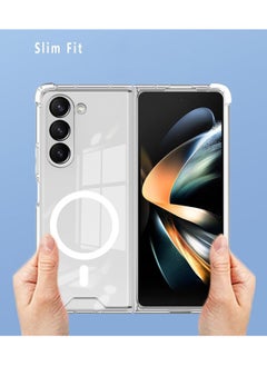 Magnetic Samsung Galaxy Z Fold 5 Magnetic Clear Case Cover, Compatible with Magsafe Card Wallet and Wireless Charger, Transparent Shockproof and Drop-Proof Anti-Yellowing Case (Samsung Galaxy Z Fold 5)  - Image 3