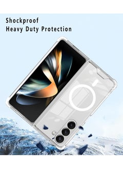 Magnetic Samsung Galaxy Z Fold 5 Magnetic Clear Case Cover, Compatible with Magsafe Card Wallet and Wireless Charger, Transparent Shockproof and Drop-Proof Anti-Yellowing Case (Samsung Galaxy Z Fold 5)  - Image 4