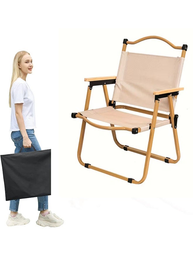 بيوينتي كرسي التخييم القابل للطي كرسي نزهة من الألومنيوم القوي ، كرسي قابل للطي في الهواء الطلق ، كرسي التخييم المحمول ، كرسي معدات التخييم الخفيفة للغاية ، مقعد حديقة خشبية مستقرة في الهواء الطلق - كرسي سفر أكسفورد الخفيف للغاية للمشي لمخيم في الهواء الطلق ، السفر ، نزهة ، المشي لمسافات طويلة ، ركوب الظهر ، (بيج) - Image 1