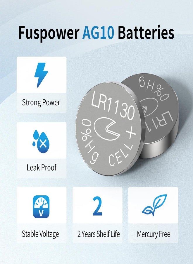 Fuspower LR54 LR1130 389 390 Batteries 1.5V Alkaline AG10 Button Cell Batteries (20 Count (Pack of 1)) - Image 2