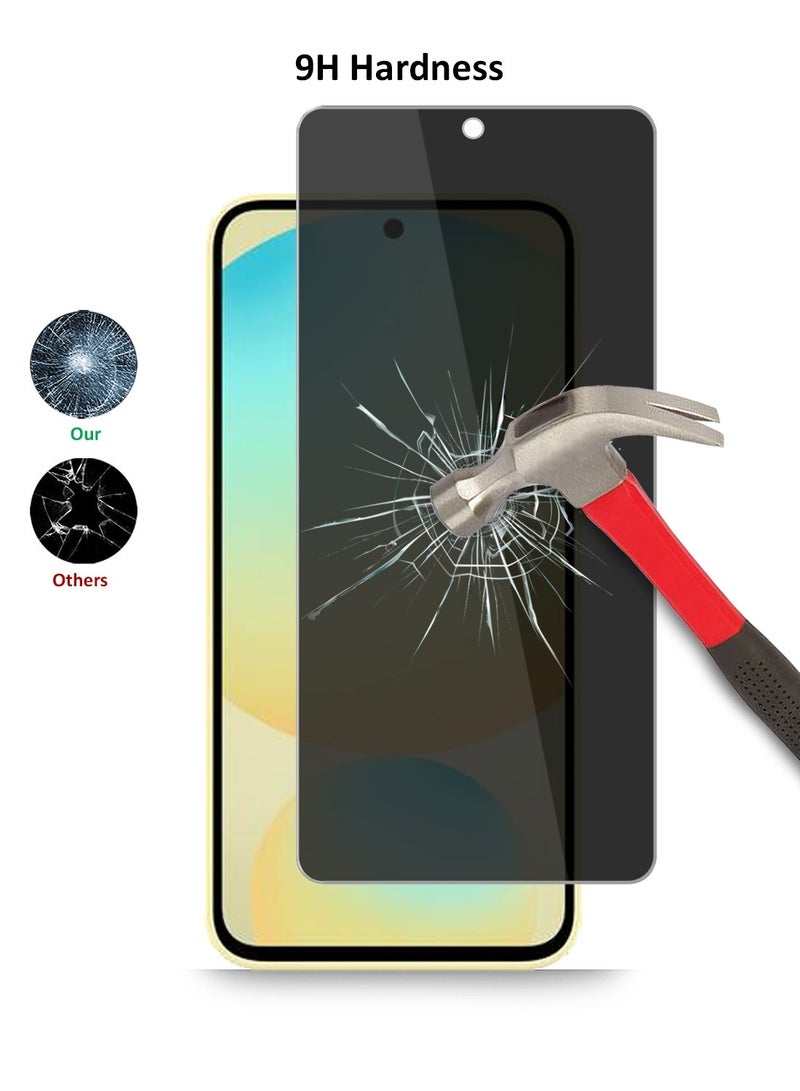 Techie 2 Pack Premium Privacy Tempered Glass Screen Protector for Samsung Galaxy S24 FE - Anti Bubbles 9H Hardness 0.33 mm Rounded Edges Easy Installation  - Image 3