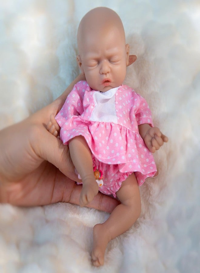 Vollence 7 inch Mini Preemie Full Body Silicone Baby Girl Doll Lifelike Tiny Small Reborn Babies Dolls Surprice Children Anti-Stress for Kids - Image 4