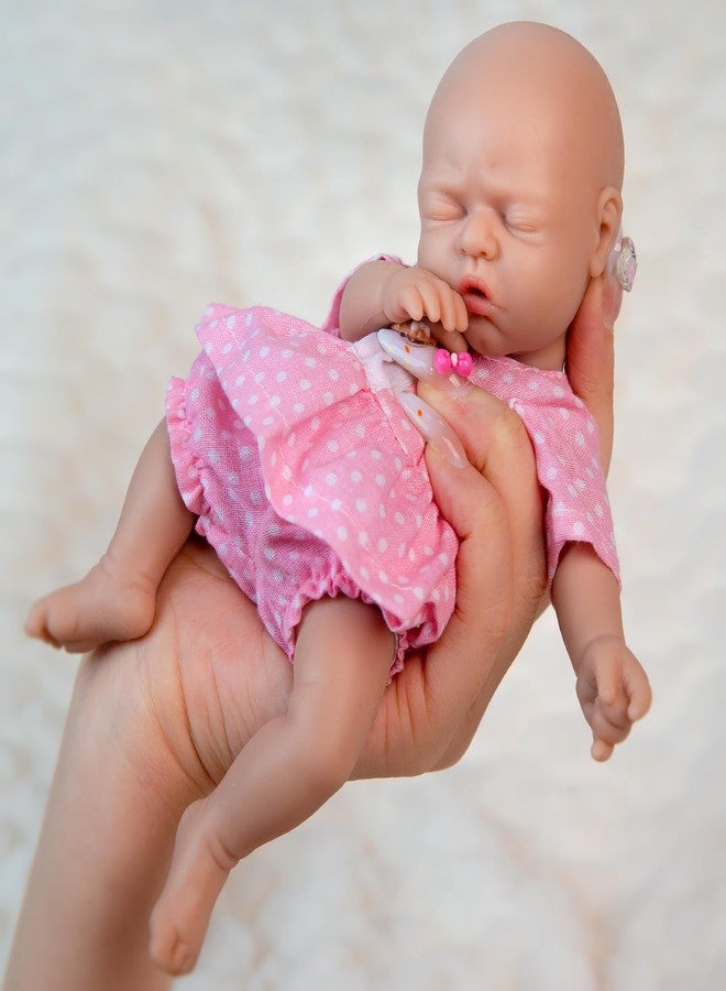 Vollence 7 inch Mini Preemie Full Body Silicone Baby Girl Doll Lifelike Tiny Small Reborn Babies Dolls Surprice Children Anti-Stress for Kids - Image 3
