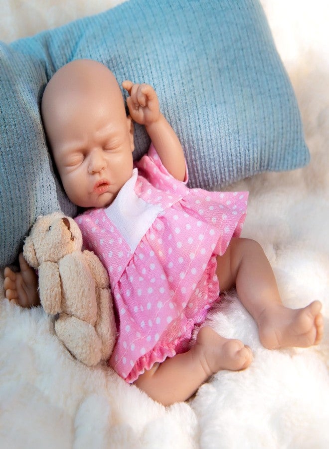 Vollence 7 inch Mini Preemie Full Body Silicone Baby Girl Doll Lifelike Tiny Small Reborn Babies Dolls Surprice Children Anti-Stress for Kids - Image 5