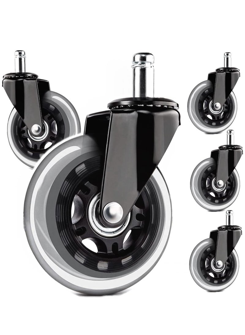 RATSAW 5 Pack Office Chair Caster Wheels 3 Inch Universal Rollerblade Desk Chair Heavy Duty Wheels Replacement Furniture Caster - Image 1
