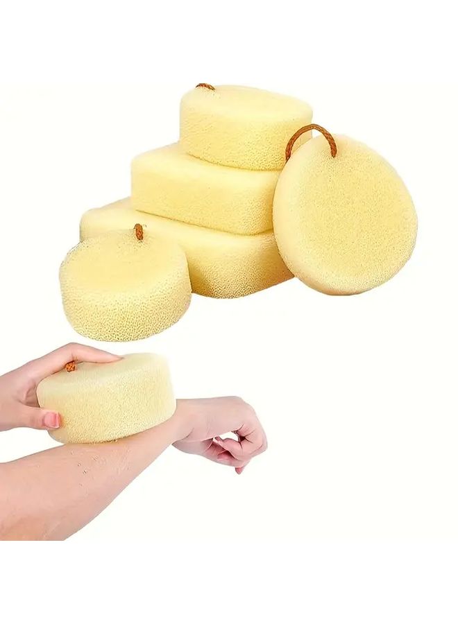 Five Piece Set Shower Body Scrub Sponges With Exfoliating Loofahs And Hanging Rope - Image 1