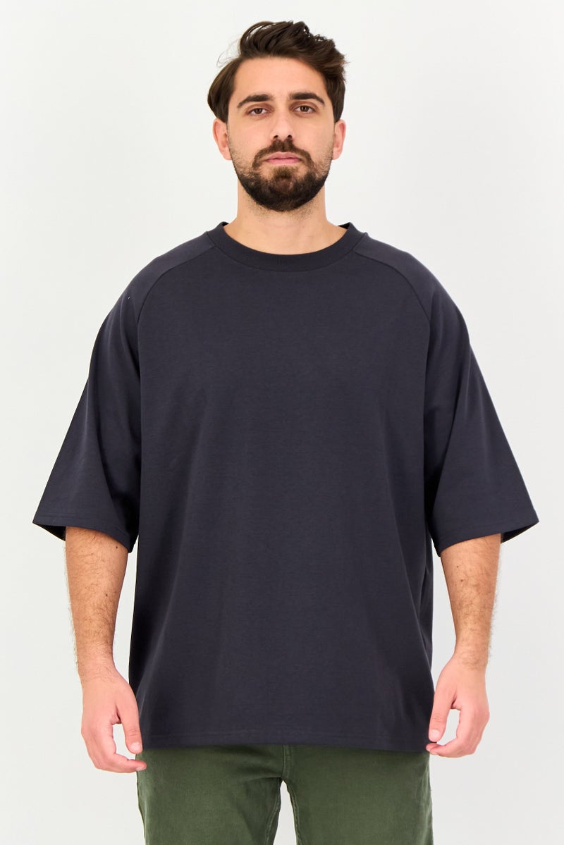 Algspar تي شيرت رجالي بأكمام قصيرة و ياقة دائرية، رمادي داكن - Image 1