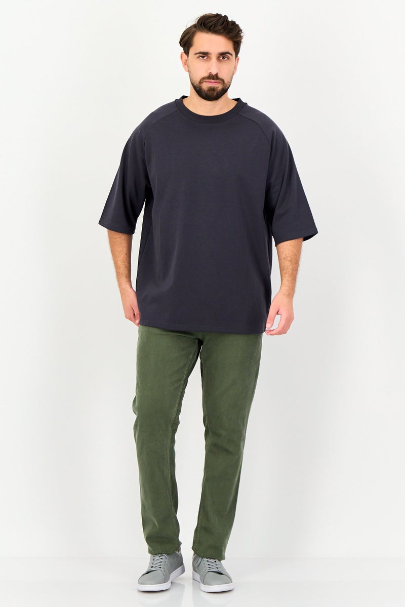 Algspar تي شيرت رجالي بأكمام قصيرة و ياقة دائرية، رمادي داكن - Image 4