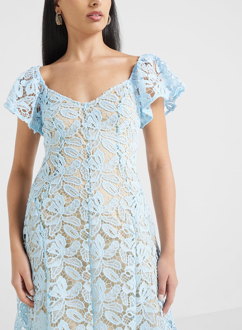ELLA Lace Ruffle Sleeve Dress - Image 3