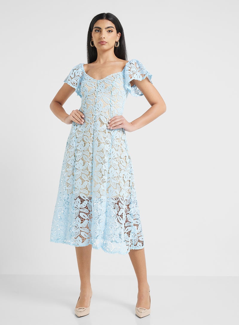 ELLA Lace Ruffle Sleeve Dress - Image 4