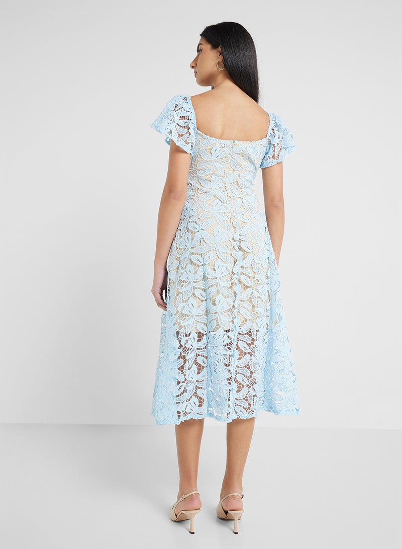 ELLA Lace Ruffle Sleeve Dress - Image 2