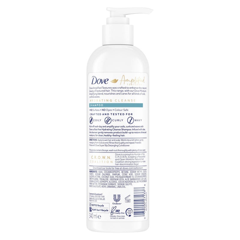 Dove Amplified Textures, Hydrating Cleanse Shampoo, 11.5 fl oz (340 ml), Dove - Image 3
