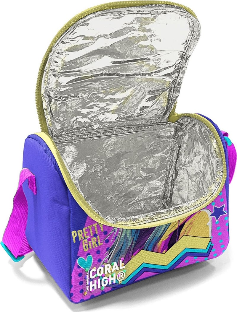 CORAL HIGH Kids Lavender Turquoise Girl Patterned Thermo Lunchbox with Headphones 11871 - Image 5