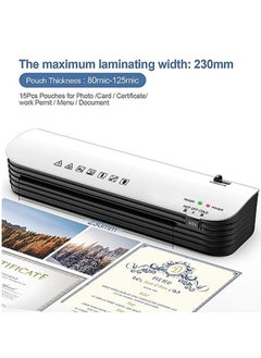 OSMILE SL299 Hot And Cold Laminating Machine, Laminator Machine A4 A5 A6 for Home School Office Use,  2 Roller System Thermal Laminator  with ABS Button for, 9 inches Max Width(With 12 Laminating Pouches)  - Image 4