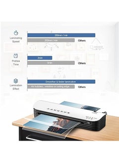 OSMILE SL299 Hot And Cold Laminating Machine, Laminator Machine A4 A5 A6 for Home School Office Use,  2 Roller System Thermal Laminator  with ABS Button for, 9 inches Max Width(With 12 Laminating Pouches)  - Image 5
