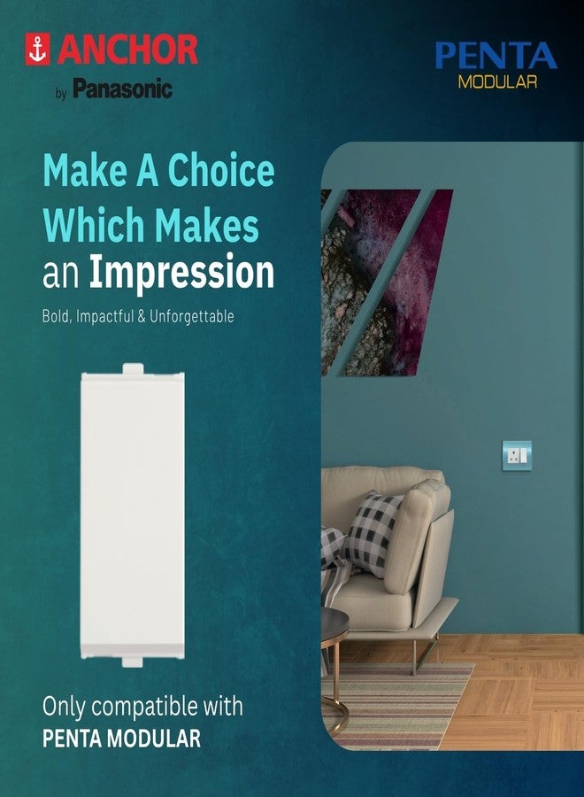 أنكور مفتاح أحادي الاتجاه من نوع Anchor by Panasonic Penta Modular 16AX، مفتاح 1 متر للأجهزة المنزلية الكبيرة (أبيض، 65007) - Image 3