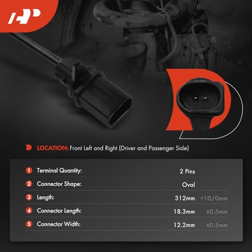 A-Premium Front Disc Brake Pad Wear Sensors Compatible with Audi A6/A6 Quattro/A7 Quattro 2012-2018, A8 Quattro 2010-2017, Q5 2013-2016, S6/S7 2013-2018, S8 2013-2017, SQ52014-2017, 2-PC Set - Image 2