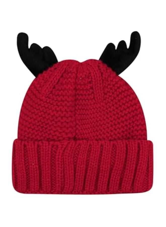 Cute Reindeer Moose Hat Winter Warm Knitted Beanie Cap  Antler Beanie Ski Skull Cap for Women Men - Image 3