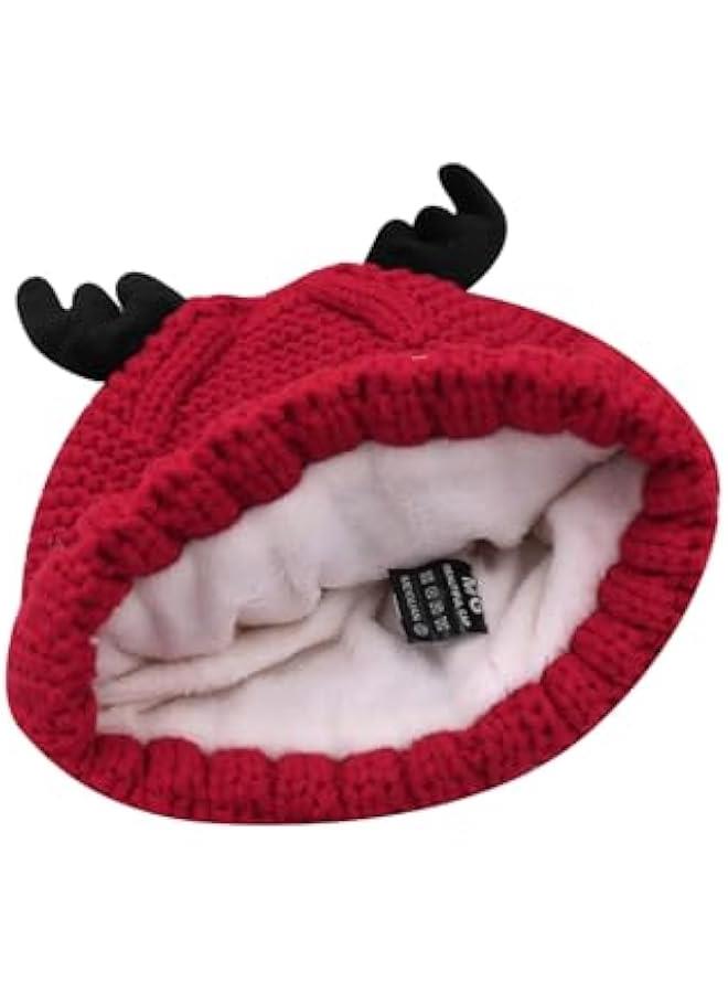 Cute Reindeer Moose Hat Winter Warm Knitted Beanie Cap  Antler Beanie Ski Skull Cap for Women Men - Image 4