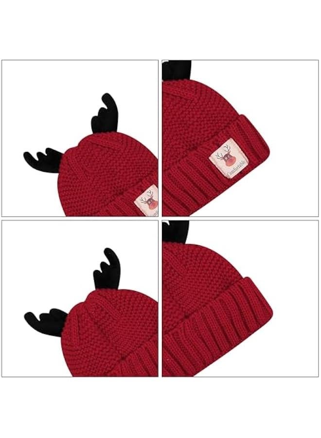 Cute Reindeer Moose Hat Winter Warm Knitted Beanie Cap  Antler Beanie Ski Skull Cap for Women Men - Image 5