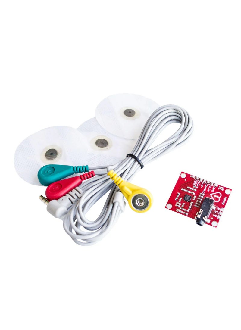 TeleGiga - ECG Module AD8232 ECG Measurement Pulse Heart Rate Monitor Module Kit ECG Monitoring Sensor with Cable For RaspberryPi and Arudino - Image 1