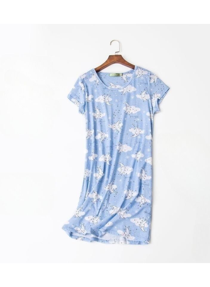 Cute Cartoon Cotton Homewear Knitted Sweet Large Short Sleeve Round Neck Pajamas - Image 1