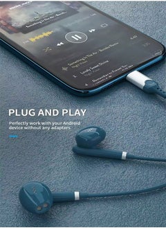 Generic In-Ear Noise Cancelling Headphones With Microphone For IPhone 15 Pro Max Samsung S24 Ultra A53 A54 S23 FE S22 S21 - Blue  - Image 3