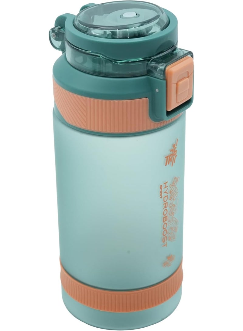 TR6 Sport Frosted Water Bottle BPA Free Leak Proof Flip Lock Lid Temp Resistant 10°C to 80°C Carry Holder Matte Finish Hydration Bottle for Fitness Office Travel School Outdoor (Turqoise Blue, 580 ML) - Image 1