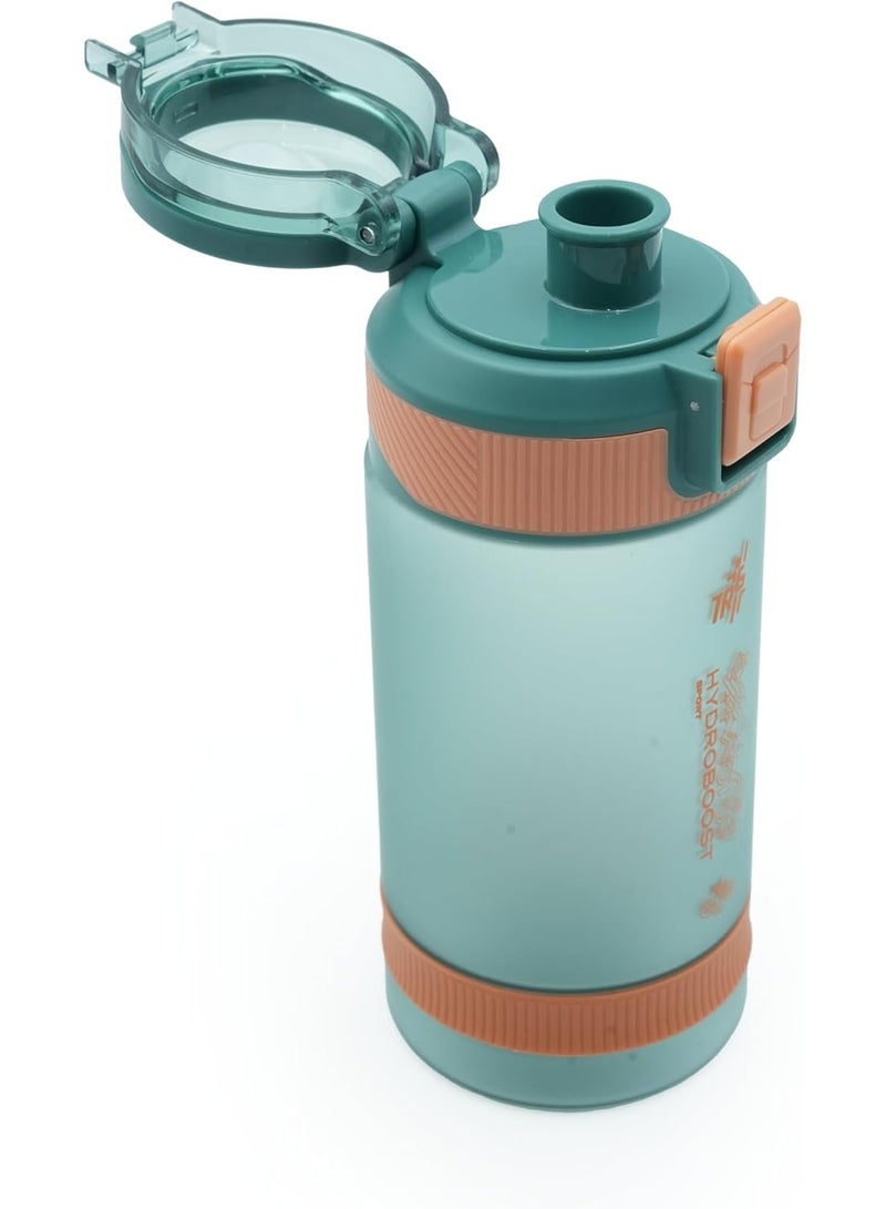 TR6 Sport Frosted Water Bottle BPA Free Leak Proof Flip Lock Lid Temp Resistant 10°C to 80°C Carry Holder Matte Finish Hydration Bottle for Fitness Office Travel School Outdoor (Turqoise Blue, 580 ML) - Image 2