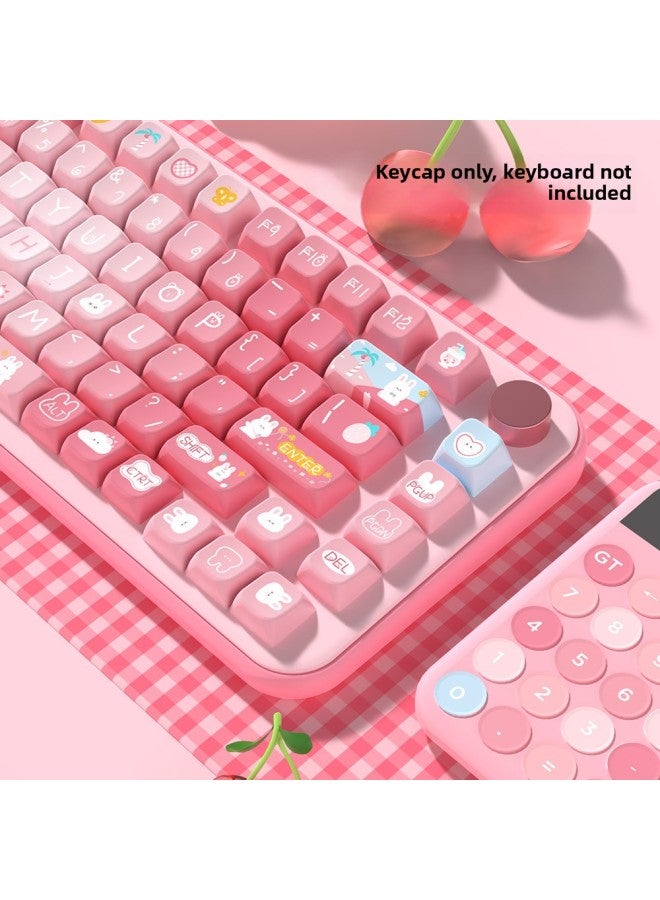 Loquat Summer Rabbit Original Keycap MDA Highly Personalized Pbt Thermal Sublimation Mechanical Keyboard Cap-Color:Summer Rabbit MDA Height 138 Key Small Full Set - Image 3