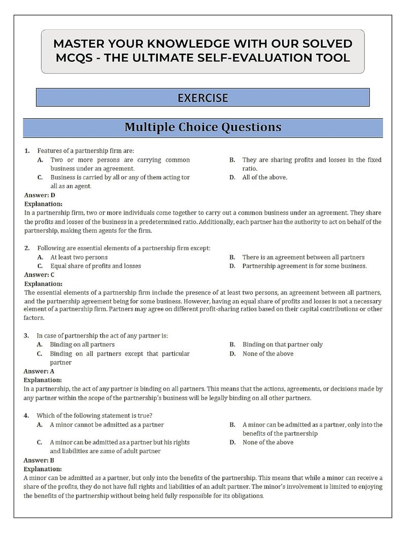 CBSE (Central Board of Secondary Education) Class XII Commerce - Accountancy Topic-wise Notes A Complete Preparation Study Notes with Solved MCQs  - Image 5