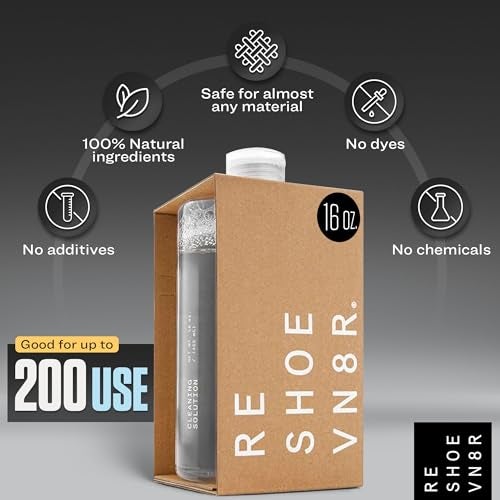 Reshoevn8r Shoe Cleaning Solution, 16 oz - Sneaker Cleaner & Shoe Care for Canvas, Leather, Mesh, Suede, White, & Nubuck Shoes - Shoe Cleaner Sneakers Kit Solution in Easy-to-Use Bottle - 120-200 Uses - Image 5