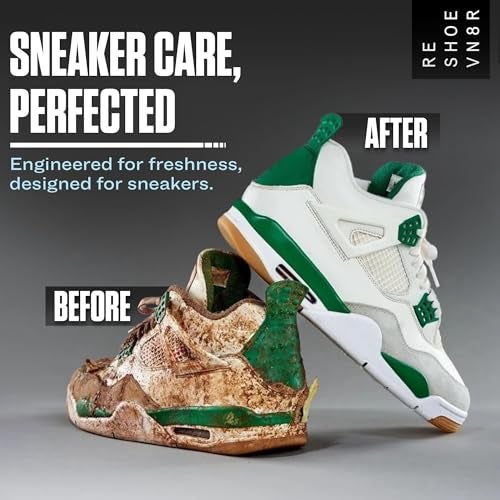 Reshoevn8r Shoe Cleaning Solution, 16 oz - Sneaker Cleaner & Shoe Care for Canvas, Leather, Mesh, Suede, White, & Nubuck Shoes - Shoe Cleaner Sneakers Kit Solution in Easy-to-Use Bottle - 120-200 Uses - Image 3