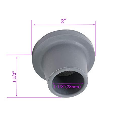 RAIKEDR Replacement Feet for Shower Chair Bath Seat, Shower stools and Transfer Bench, Non-Skid Shower Bench and Tub Transfer Benches Rubber Suction Cup Feet, Metal Insert Reinforced (1-1/8" I.D, Grey) - Image 2
