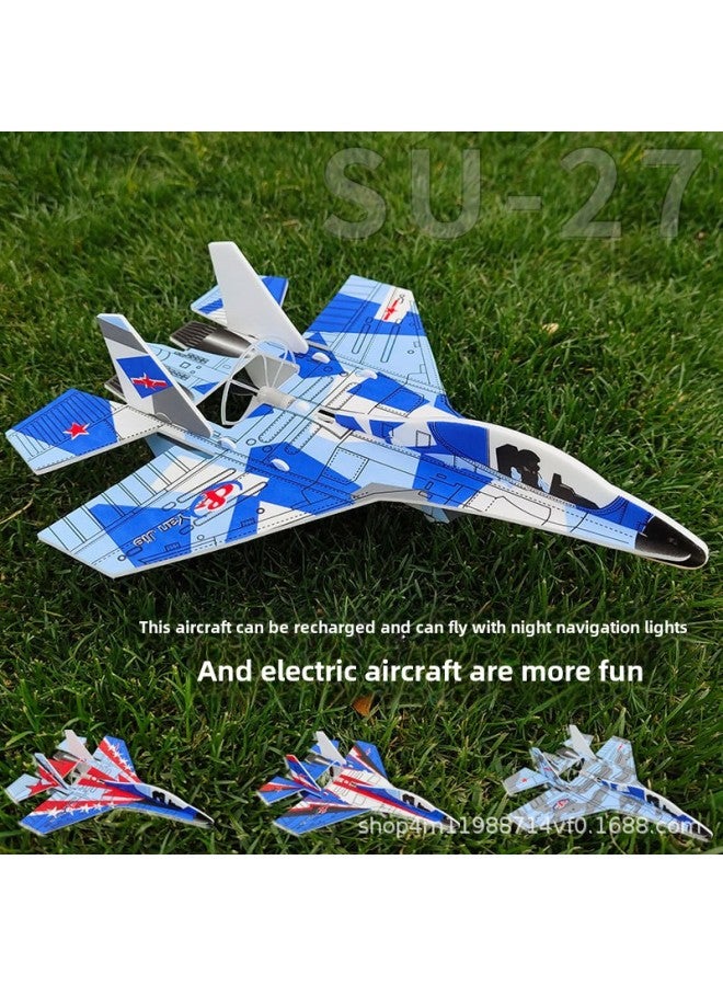 Su 35 Su 27 Electric Aircraft USB Charging Hand Throwing Swing Glider Model Aircraft Children's Aircraft Supply-Color:Upgraded Version 81192 Chinese Red Belt Landing Gear  - Image 3