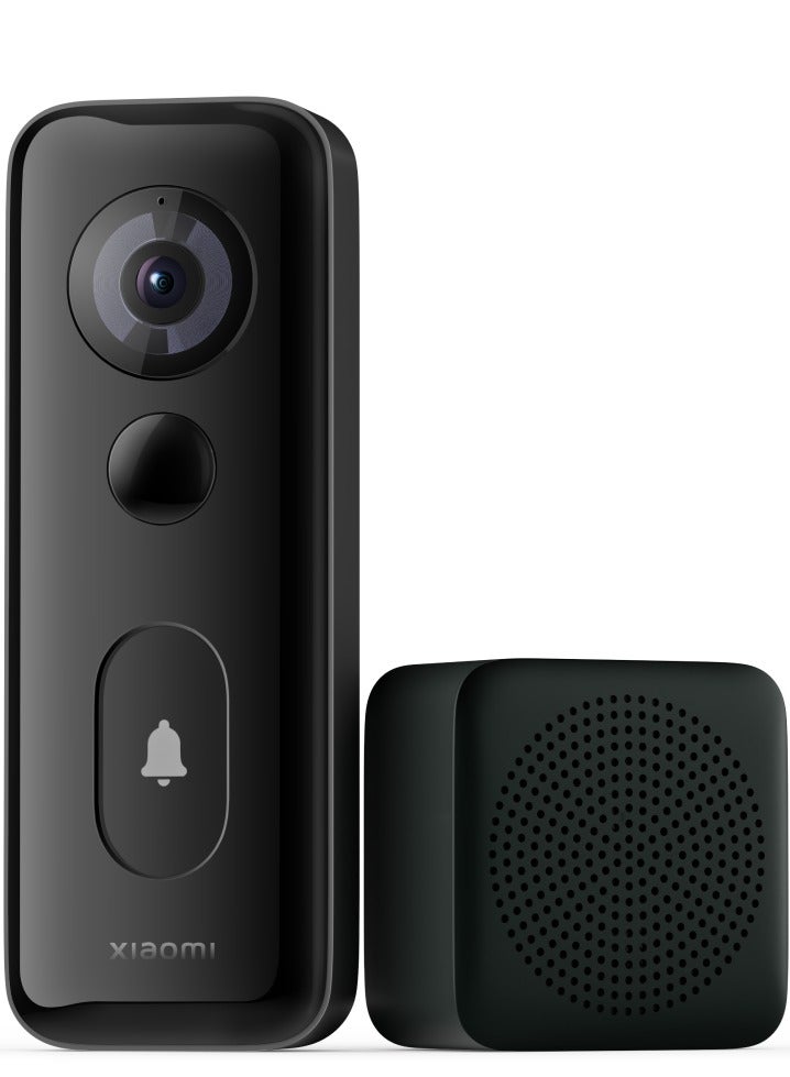 Xiaomi MI Smart Doorbell 3S,180 Degree Wide View WiFi 6 Wireless 2K Night Vision IP65 Waterproof-MJJSQ04-FJ Global version Black - Image 1
