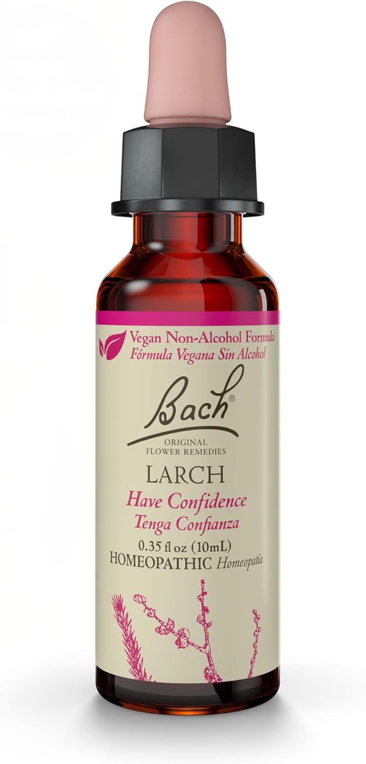 Bach Bach Original Flower Remedies, Larch (Non-Alcohol Formula) - Have Confidence - Natural Homeopathic Flower Essence for Emotional Balance - Vegan, Gluten Free, Sugar Free - 10mL Dropper