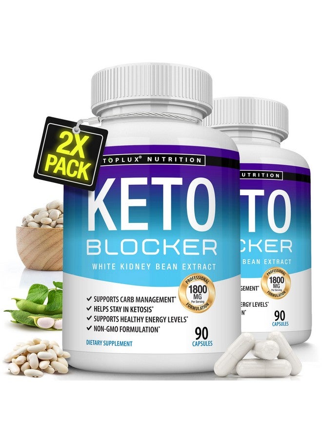 Toplux Keto Blocker Pills White Kidney Bean Extract - 1800 mg Natural Ketosis, Support Keto Diet, for Men Women, 90 Capsules, Supplement - Image 1