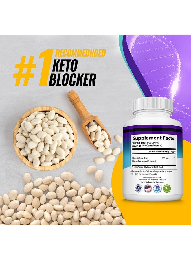 Toplux Keto Blocker Pills White Kidney Bean Extract - 1800 mg Natural Ketosis, Support Keto Diet, for Men Women, 90 Capsules, Supplement - Image 5
