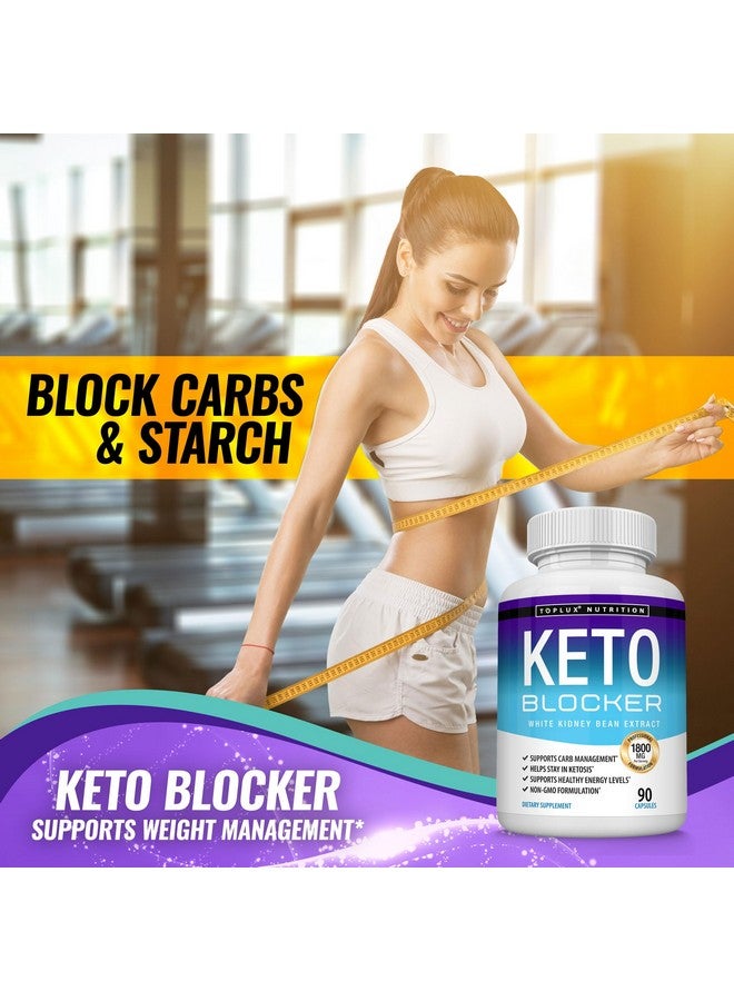 Toplux Keto Blocker Pills White Kidney Bean Extract - 1800 mg Natural Ketosis, Support Keto Diet, for Men Women, 90 Capsules, Supplement - Image 4