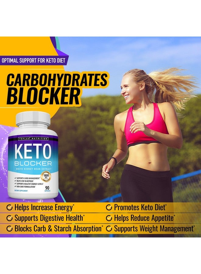 Toplux Keto Blocker Pills White Kidney Bean Extract - 1800 mg Natural Ketosis, Support Keto Diet, for Men Women, 90 Capsules, Supplement - Image 3