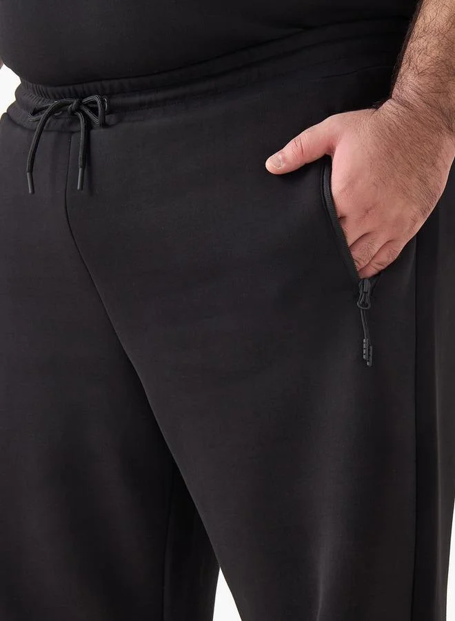 Maxim BLACK Men Regular Fit Joggers with Drawstring Closure for Men | Best Price UAE