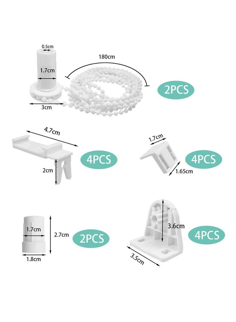 Roller Blind Spares, Roller Blind Spares with Bracket and Bead Chain, Curtain Roller Accessories for Curtain Rods Roller, Blind Brackets, Long Service Life, 17 mm - Image 3